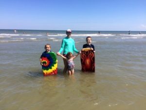 Cheryl and her family enjoying the NC coast